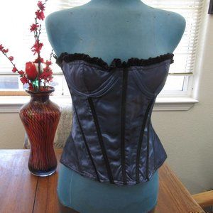 Fredrick's boned blue strapless corset  bust 36